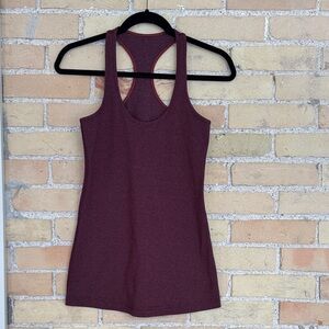 Lululemon Burgundy Strip Racerback Tank Top